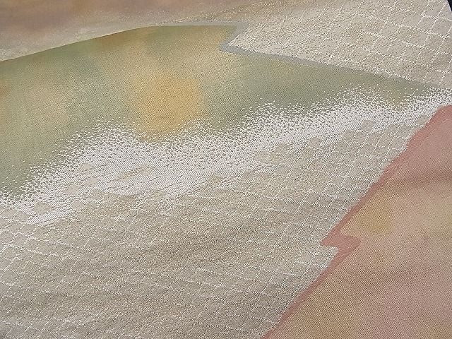 平和屋着物■六通柄袋帯 松皮菱文 金銀糸 逸品 n-pk0152