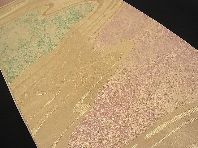 平和屋着物■六通柄袋帯 流水文 金糸 逸品 n-pk0231