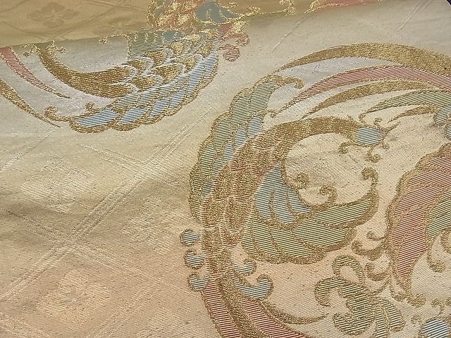 平和屋着物■六通柄袋帯 鳳凰丸文 金糸 逸品 n-pk0750