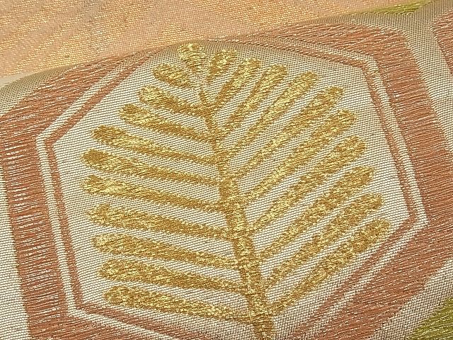 平和屋着物■六通柄袋帯 唐織 地紙若松亀甲文 金銀糸 逸品 n-pk0846
