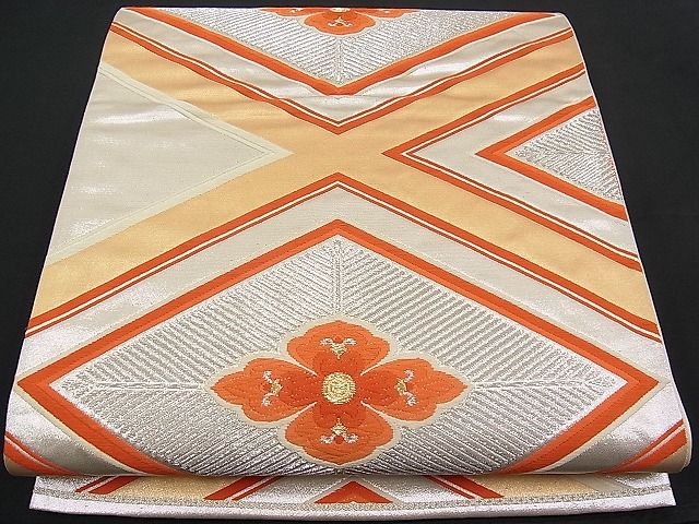 平和屋着物■六通柄袋帯 唐織 花菱文 金銀糸 逸品 n-pk0864