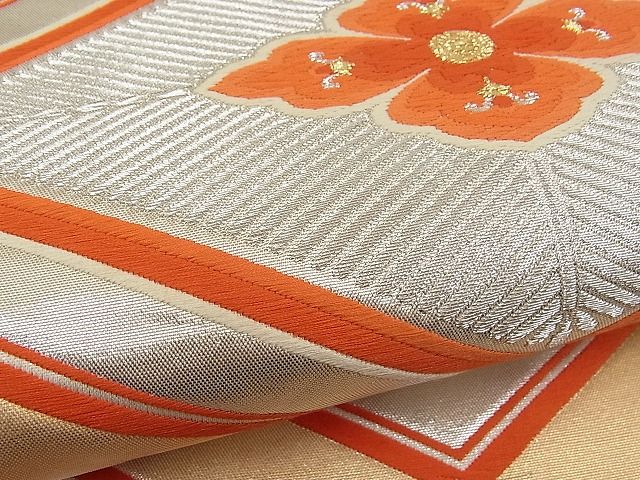 平和屋着物■六通柄袋帯 唐織 花菱文 金銀糸 逸品 n-pk0864