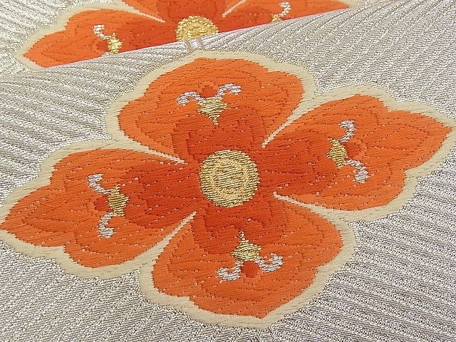平和屋着物■六通柄袋帯 唐織 花菱文 金銀糸 逸品 n-pk0864