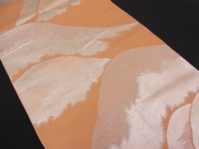 平和屋着物■全通柄 本袋帯 遠山文 銀糸 逸品 n-pk0870