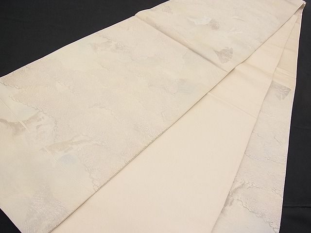 平和屋着物■六通柄袋帯 松 銀糸 逸品 n-pk0878