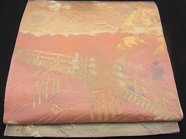 平和屋着物■西陣 六通柄袋帯 ふるさと 金銀糸 逸品 n-pk0953
