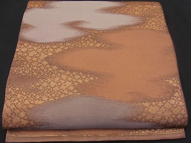 平和屋着物■全通柄 本袋帯 霞箔散らし 金銀糸 逸品 n-pk0956