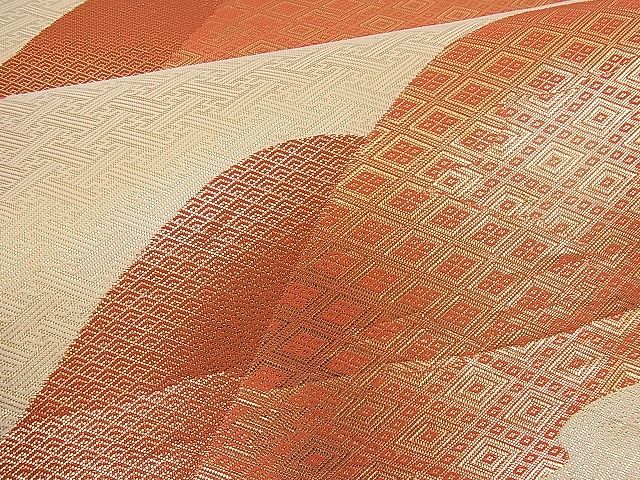 平和屋着物■佐賀錦 六通柄袋帯 遠山吉祥文 金糸 逸品 n-pk1092