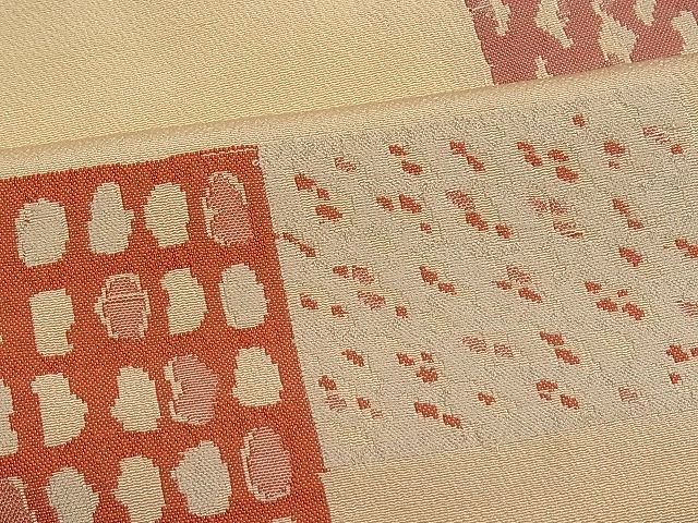 平和屋着物■上質なお召 吉祥文 逸品 n-pk1313