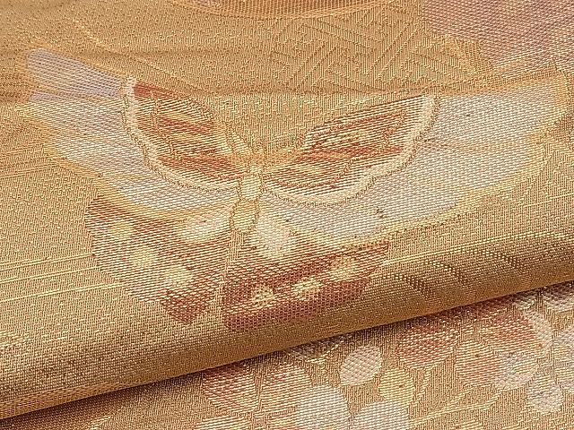 平和屋着物■六通柄袋帯 流水吉祥花蝶丸文 金糸 逸品 n-pk1812