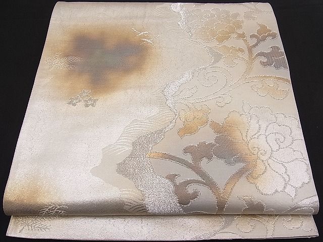 平和屋着物■六通柄袋帯 吉祥更紗花唐草文 金銀糸 逸品 n-pk1825