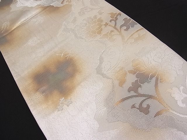 平和屋着物■六通柄袋帯 吉祥更紗花唐草文 金銀糸 逸品 n-pk1825
