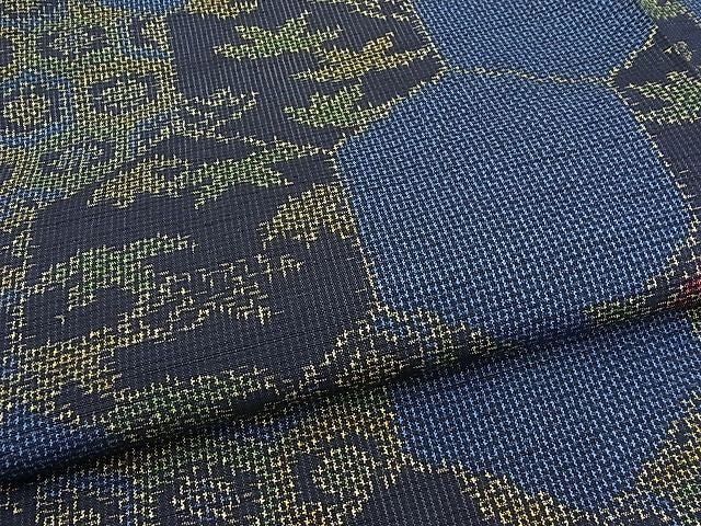 平和屋着物■上質な紬 亀甲花文 逸品 n-pk1865