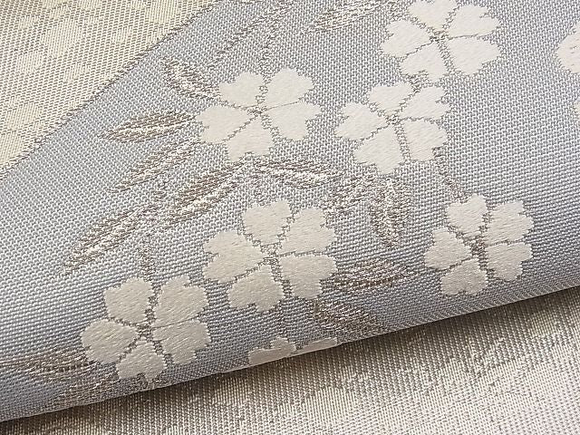 平和屋着物■六通柄袋帯 唐織 花車扇面華文 銀糸 逸品 n-pk1986