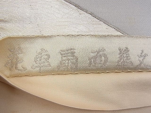平和屋着物■六通柄袋帯 唐織 花車扇面華文 銀糸 逸品 n-pk1986