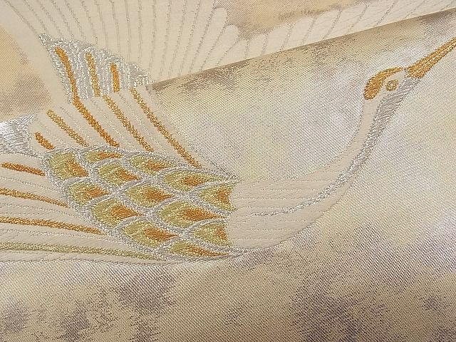 平和屋着物■六通柄袋帯 唐織 飛鶴文 金銀糸 逸品 n-pk1993