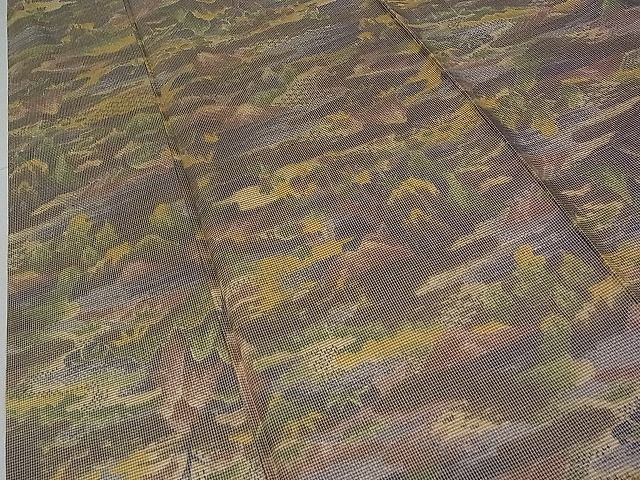 平和屋着物■上質なお召 風景文 逸品 pn2854