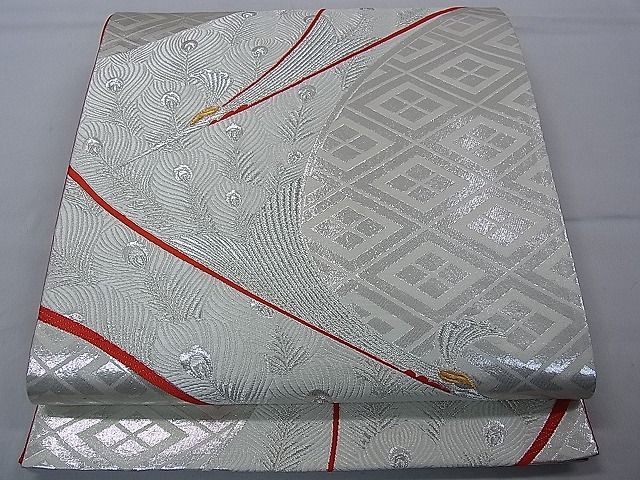 平和屋着物■六通柄袋帯 唐織 孔雀文 九百錦 逸品 pn4176