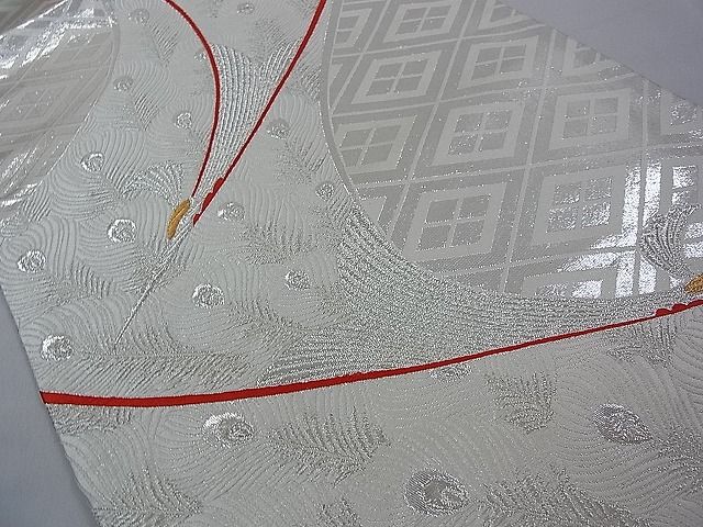 平和屋着物■六通柄袋帯 唐織 孔雀文 九百錦 逸品 pn4176