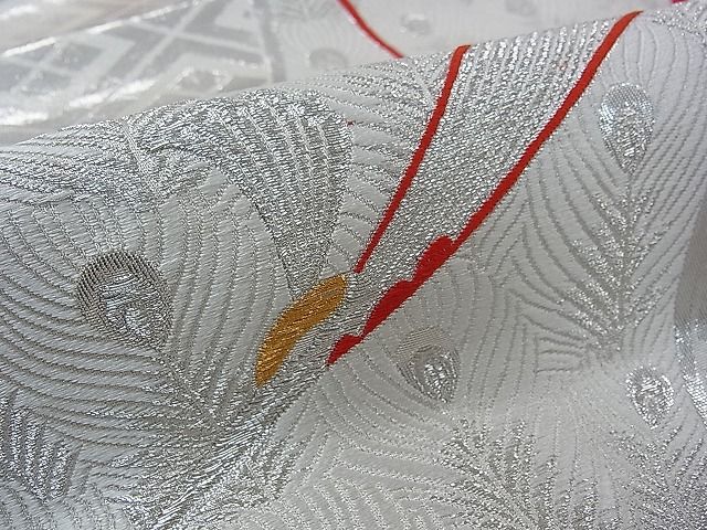 平和屋着物■六通柄袋帯 唐織 孔雀文 九百錦 逸品 pn4176
