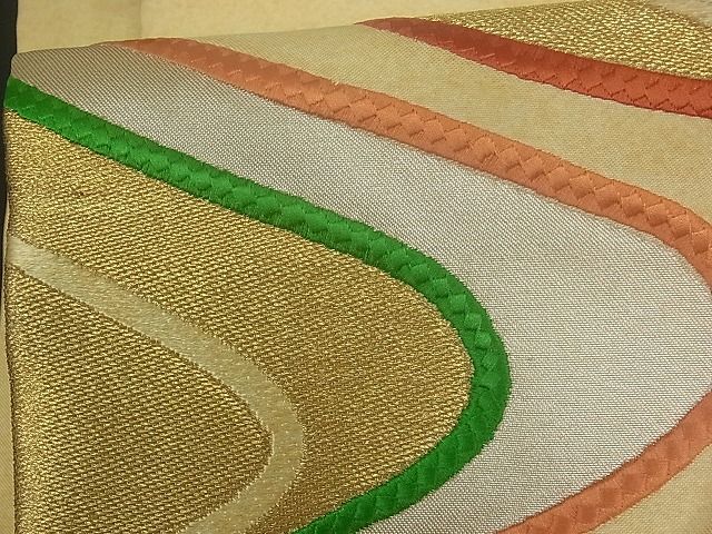 平和屋着物■九寸名古屋帯 刺繍 霞文 金糸 逸品 qp0033