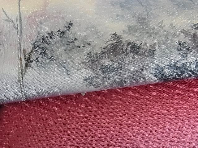 平和屋着物■太鼓柄袋帯 手描き 風景文 逸品 qp0079