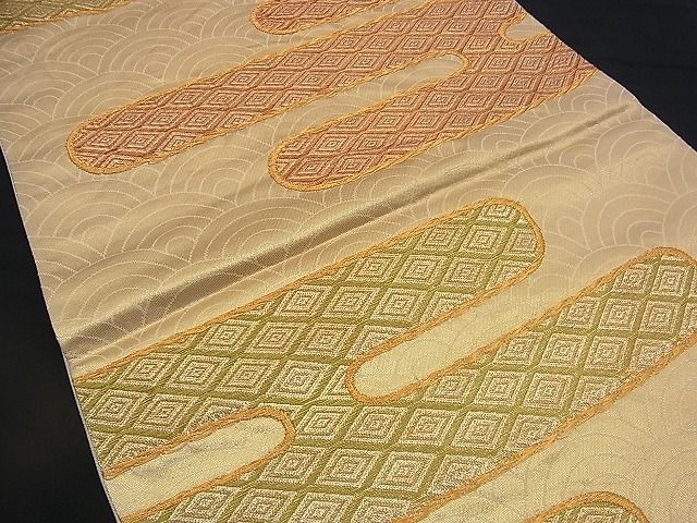 平和屋着物■六通柄袋帯 エ霞文 金糸 やまとオリジナル 逸品 n-qt0125