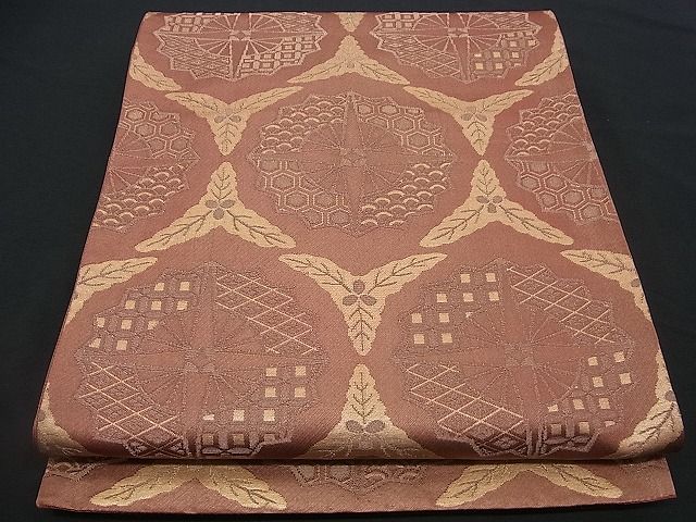 平和屋着物■六通柄袋帯 吉祥文 金糸 逸品 n-qt0159