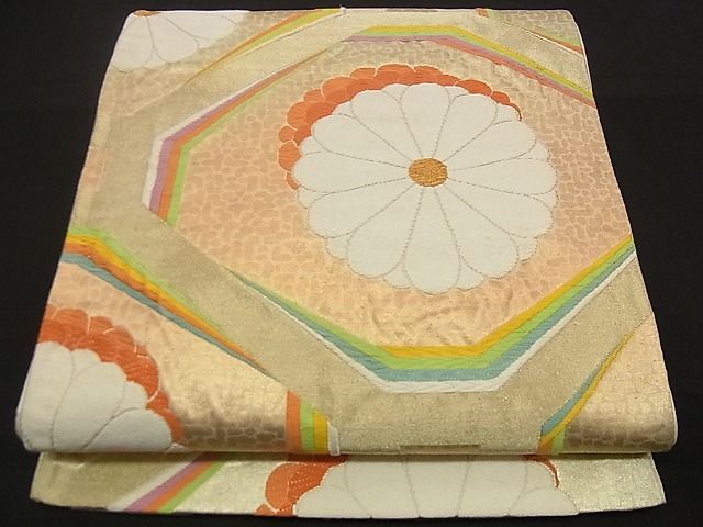 平和屋着物■六通柄袋帯 唐織 蜀江花文 金糸 逸品 n-qw0032