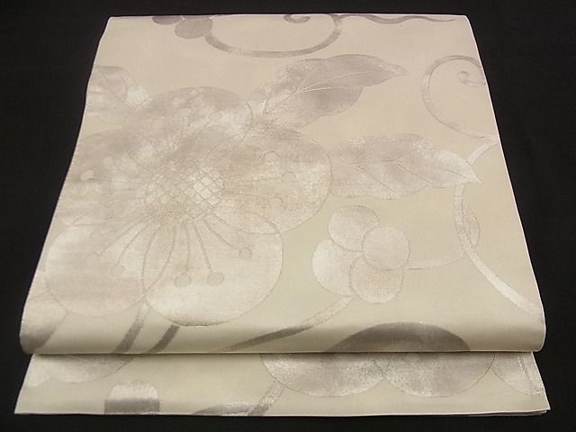 平和屋着物■六通柄袋帯 蔦の葉花文 銀糸 逸品 n-qw0076