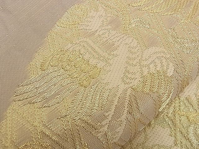 平和屋着物■六通柄袋帯 唐織 重ね山吉祥花文 金糸 逸品 n-qw0085