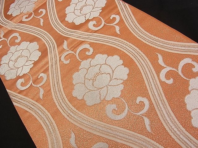 平和屋着物■六通柄袋帯 立涌牡丹唐草文 金銀糸 逸品 n-qw0267