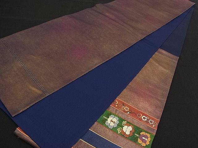 平和屋着物■六通太鼓柄袋帯 唐織 鳳凰牡丹花唐草文 金糸 逸品 n-qw0311