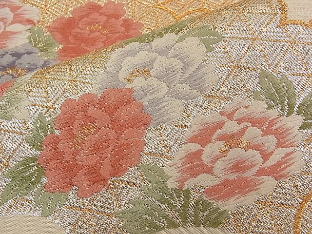 平和屋着物■西陣 六通柄袋帯 唐織 雲重ね吉祥花鳥文 金銀糸 逸品 n-qw0332