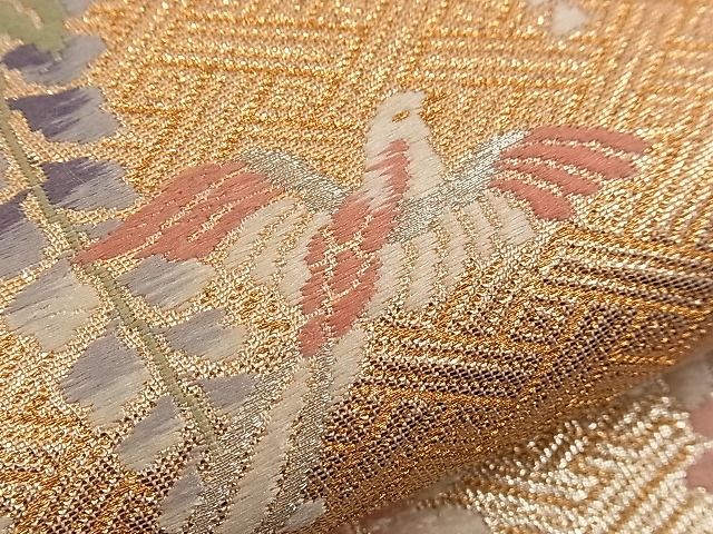 平和屋着物■西陣 六通柄袋帯 唐織 雲重ね吉祥花鳥文 金銀糸 逸品 n-qw0332