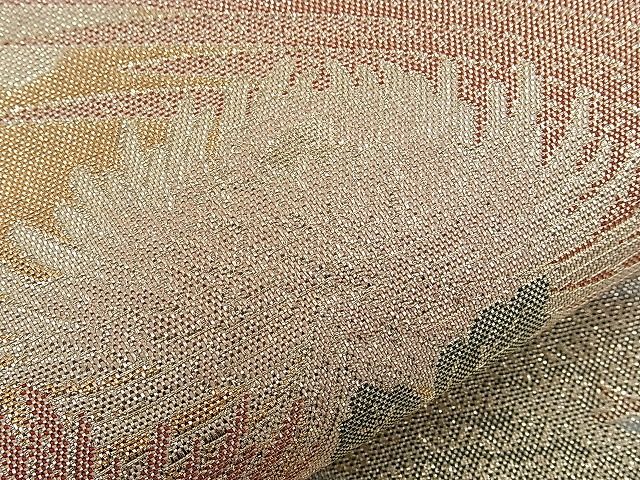 平和屋着物■佐賀錦 六通柄袋帯 尾長鳥吉祥御所車花絵巻文 900織特選 金糸 逸品 n-qw0367