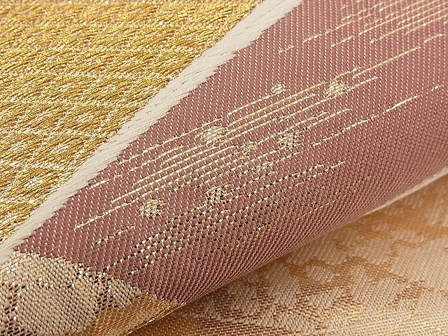 平和屋着物■六通柄袋帯 地紙重ね吉祥文 金糸 逸品 n-qw0373