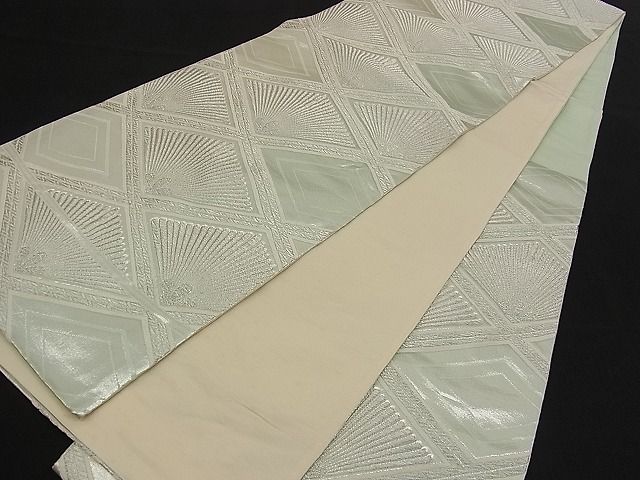 平和屋着物■六通柄袋帯 菱松文様 銀糸 逸品 n-qw0401