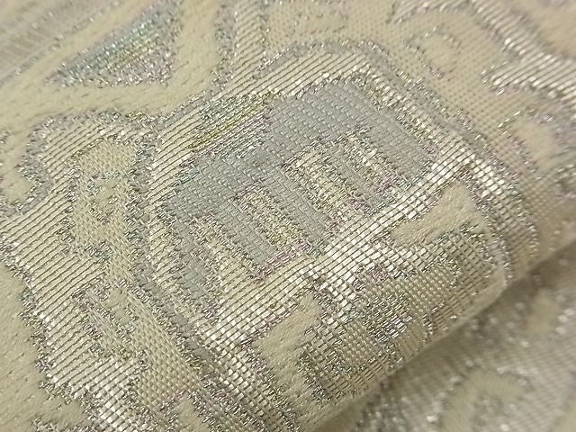 平和屋着物■六通柄袋帯 唐織 更紗吉祥丸文 銀糸 逸品 n-qw0403