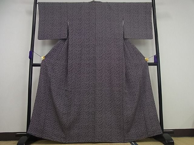 平和屋本店●極上 人間国宝 小宮康孝 江戸小紋 花尽くし 黒地 逸品3s731
