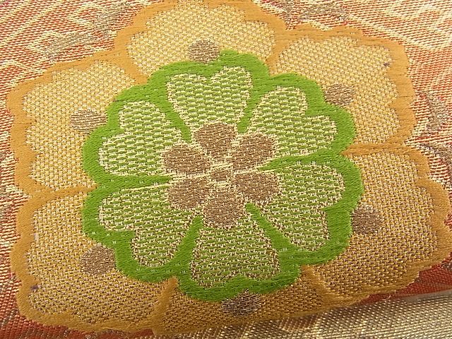 平和屋着物■六通柄袋帯 唐織 雲取り吉祥花文 金糸 逸品 n-rf1441