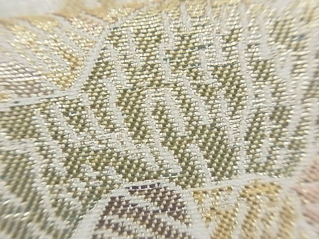平和屋着物■六通柄袋帯 更紗草花文 金銀糸 逸品 n-rm0021