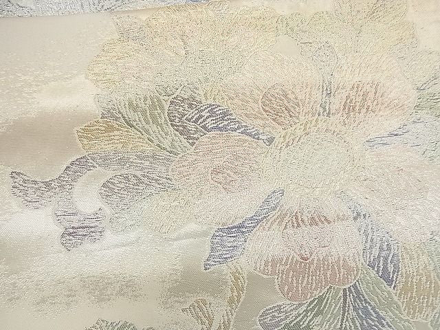 平和屋着物■六通柄袋帯 更紗草花文 金銀糸 逸品 n-rm0021