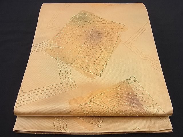 平和屋着物■六通柄袋帯 破れ色紙吉祥文 金糸 逸品 n-rm0140