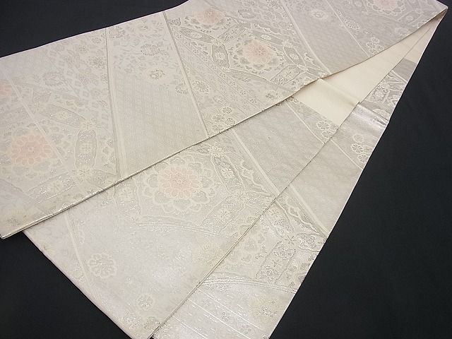 平和屋着物■六通柄京袋帯 唐織 正倉院更紗花文 銀糸 逸品 n-rv0188