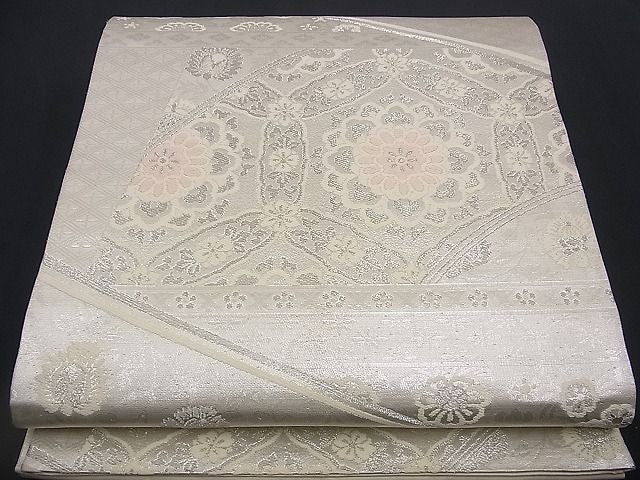 平和屋着物■六通柄京袋帯 唐織 正倉院更紗花文 銀糸 逸品 n-rv0188