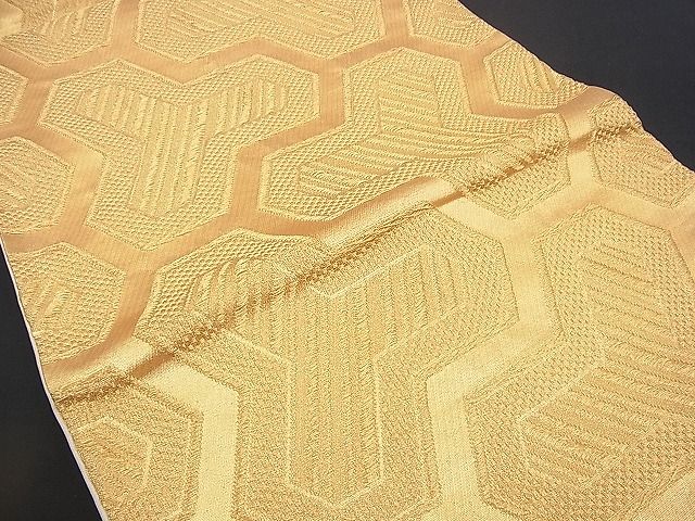 平和屋着物■六通柄袋帯 毘沙門亀甲 金糸 逸品 n-rv0200
