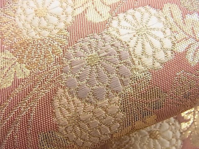 平和屋着物■六通柄袋帯 唐織 遊飛扇面文 金糸 逸品 n-rv0250