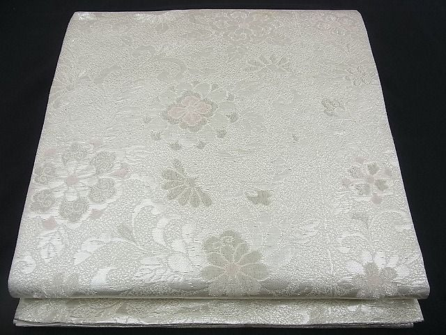 平和屋着物■六通柄袋帯 花唐草文 銀糸 逸品 n-rv0270