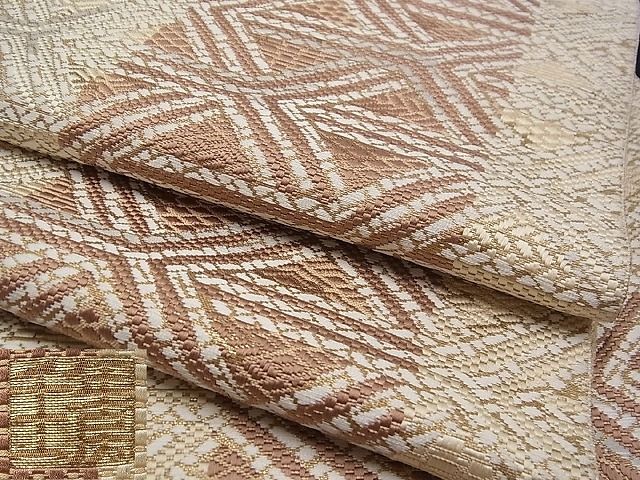 期間限定セール40%off■極上 1897年創業 名門岡野 本場筑前博多織 千年工房 八寸名古屋帯 網代風通 金糸 証紙付き 逸品 2s10454